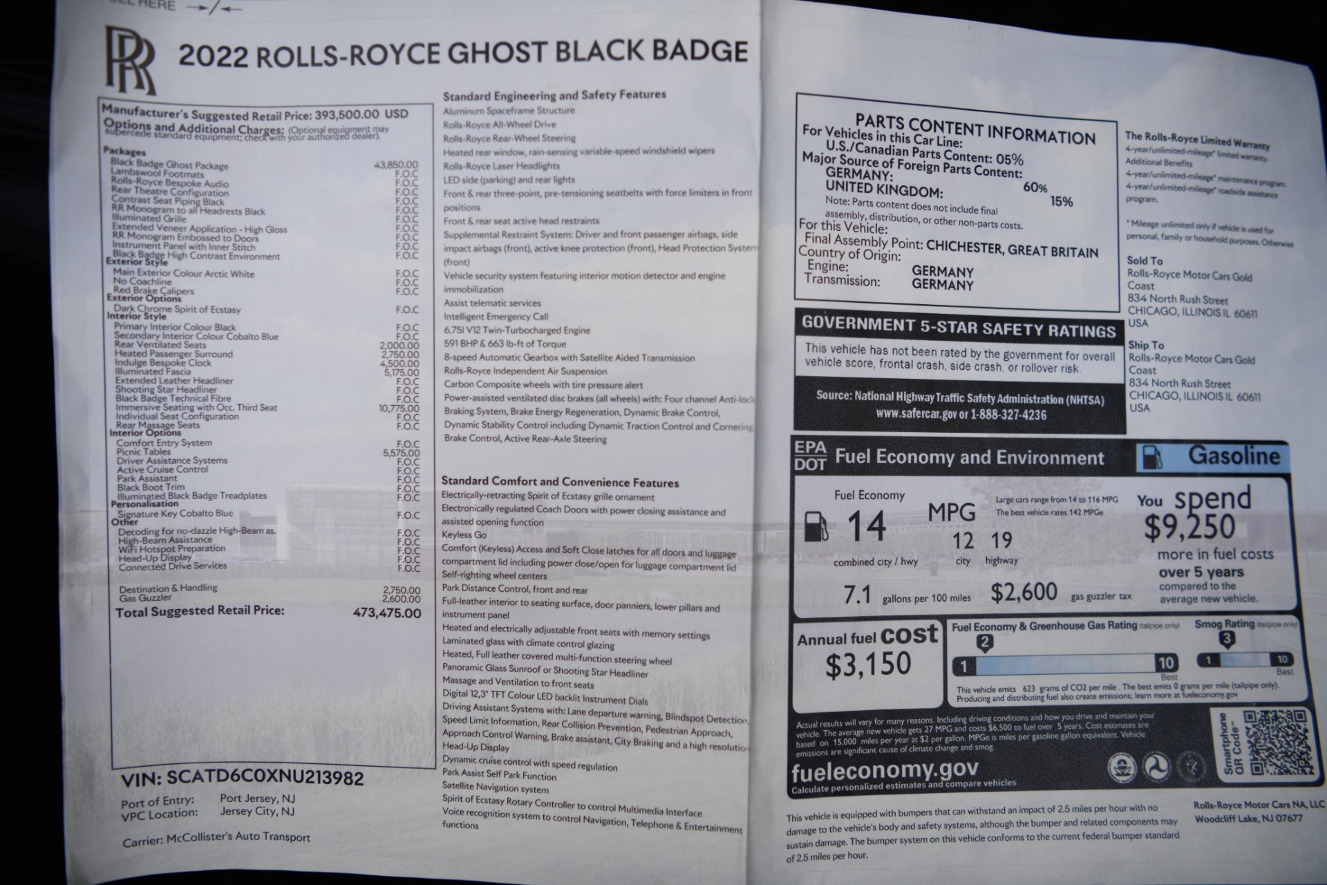 Used 2022 Rolls-Royce Black Badge Ghost | St. Petersburg, FL