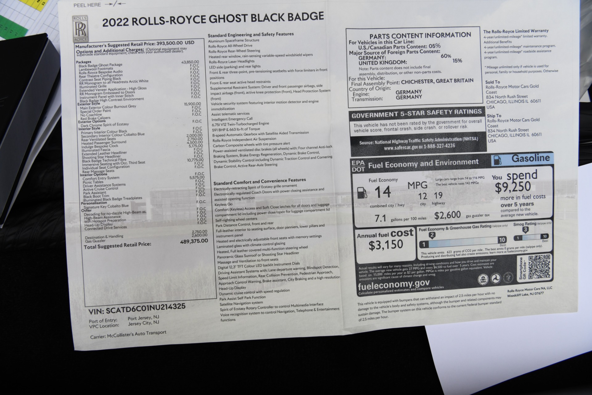 Used 2022 Rolls-Royce Black Badge Ghost | St. Petersburg, FL