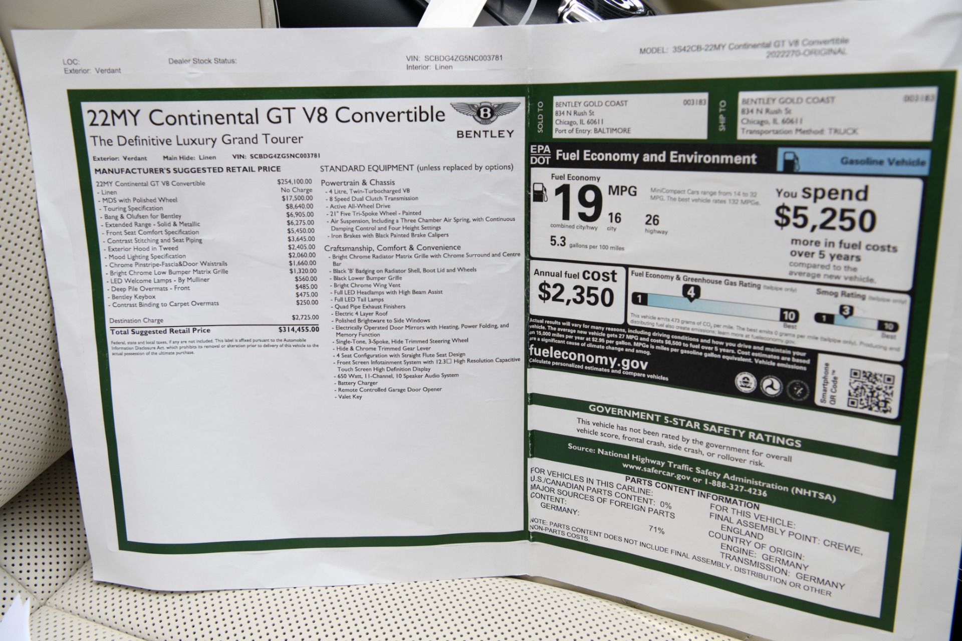 Used 2022 Bentley continental GTC Convertible GTC V8 | St. Petersburg, FL