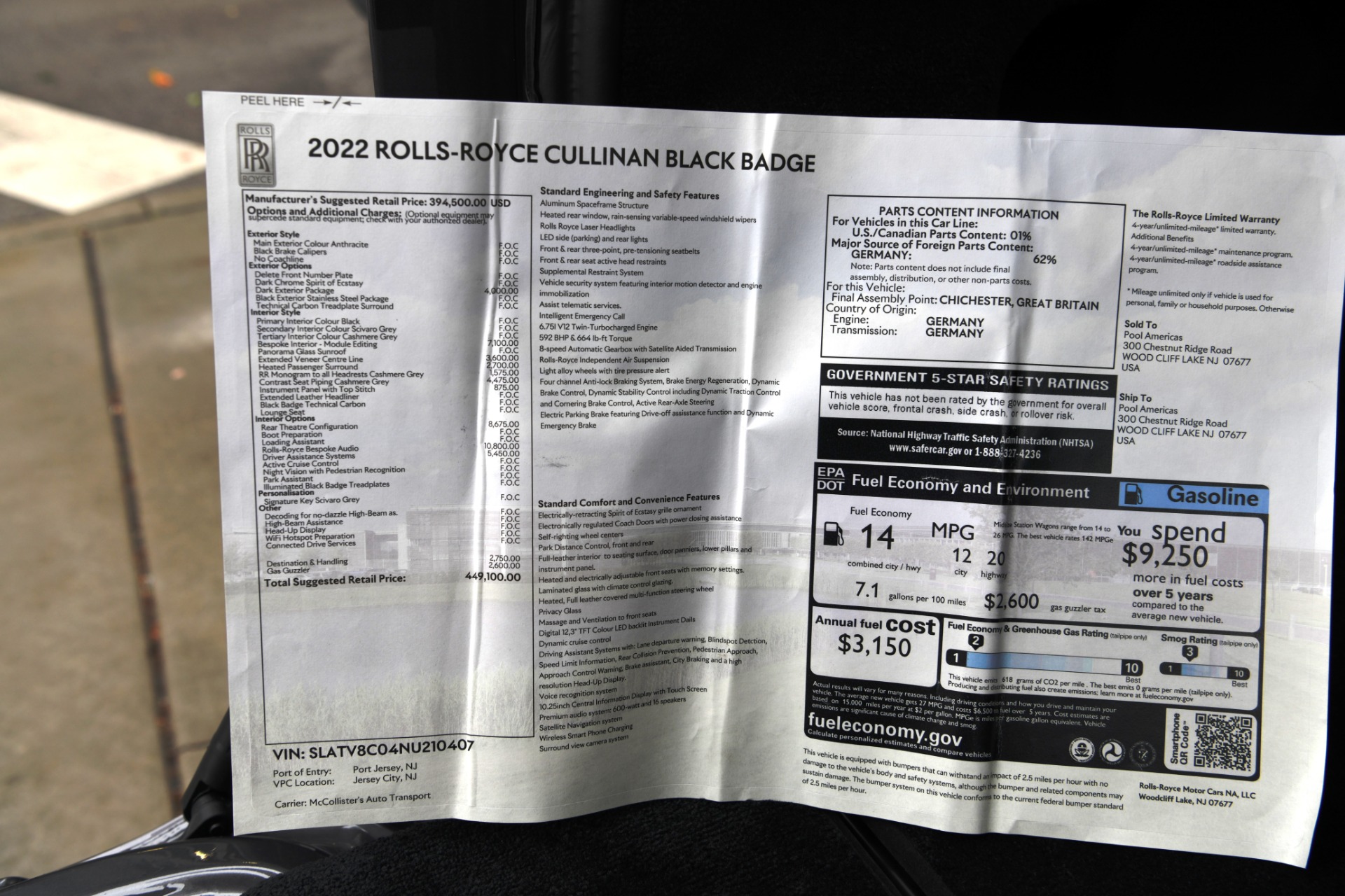 Used 2022 Rolls-Royce Black Badge Cullinan | St. Petersburg, FL