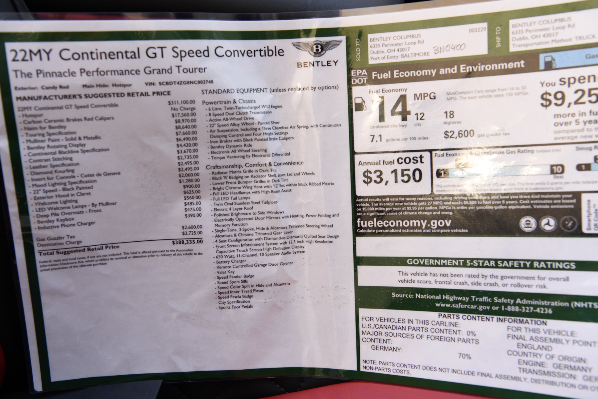Used 2022 Bentley Continental GTC Convertible GTC Speed | St. Petersburg, FL