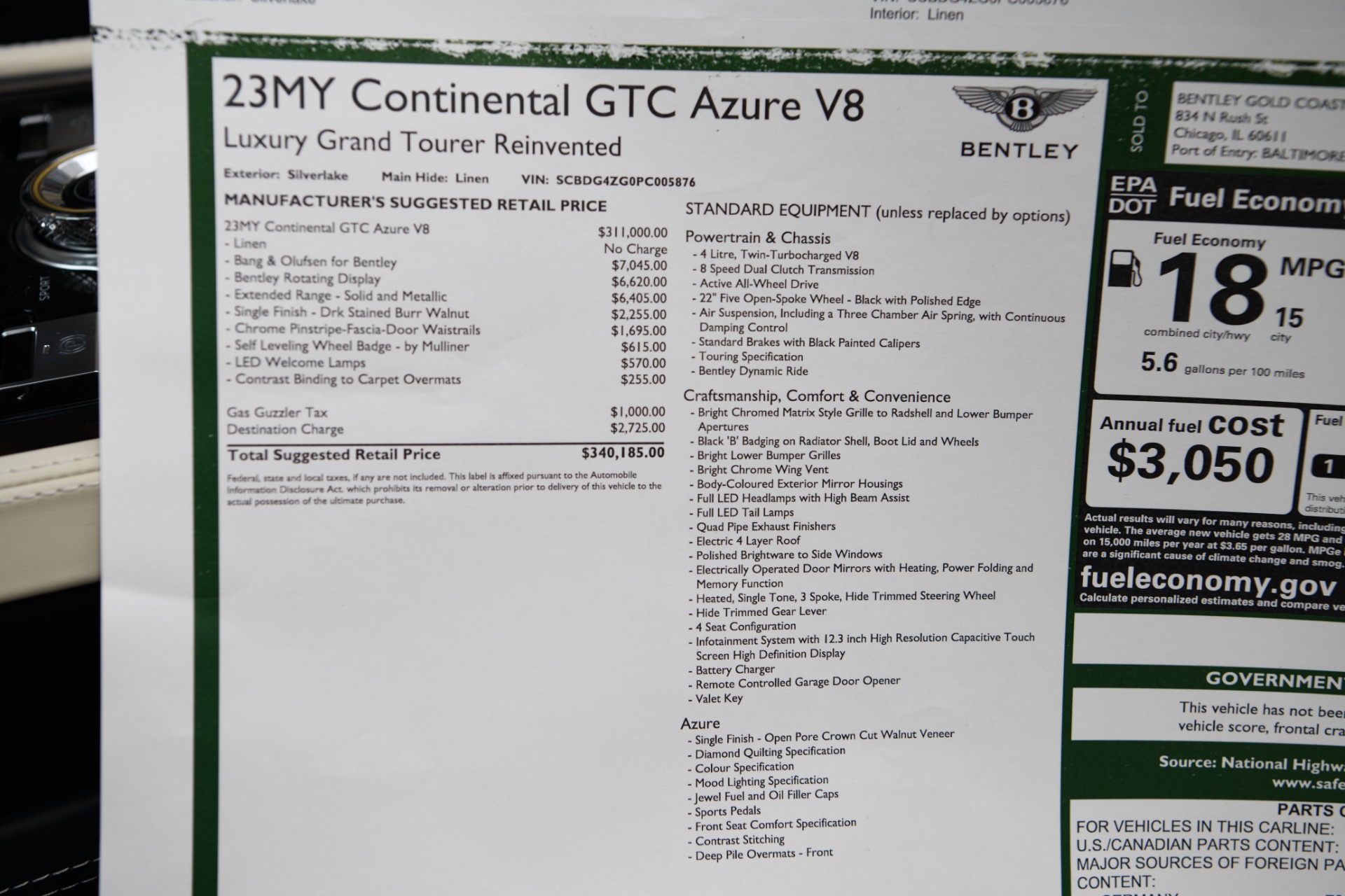 New 2023 Bentley Continental GTC Convertible GTC Azure V8 | St. Petersburg, FL