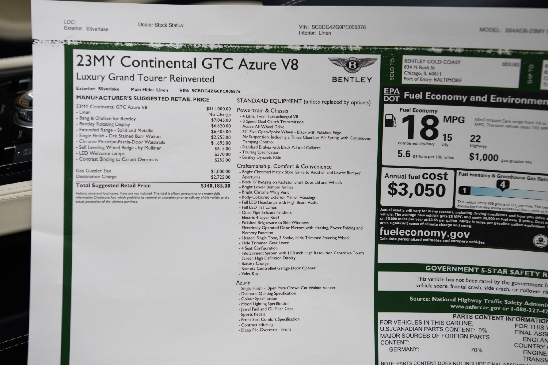 New 2023 Bentley Continental GTC Convertible GTC Azure V8 | St. Petersburg, FL