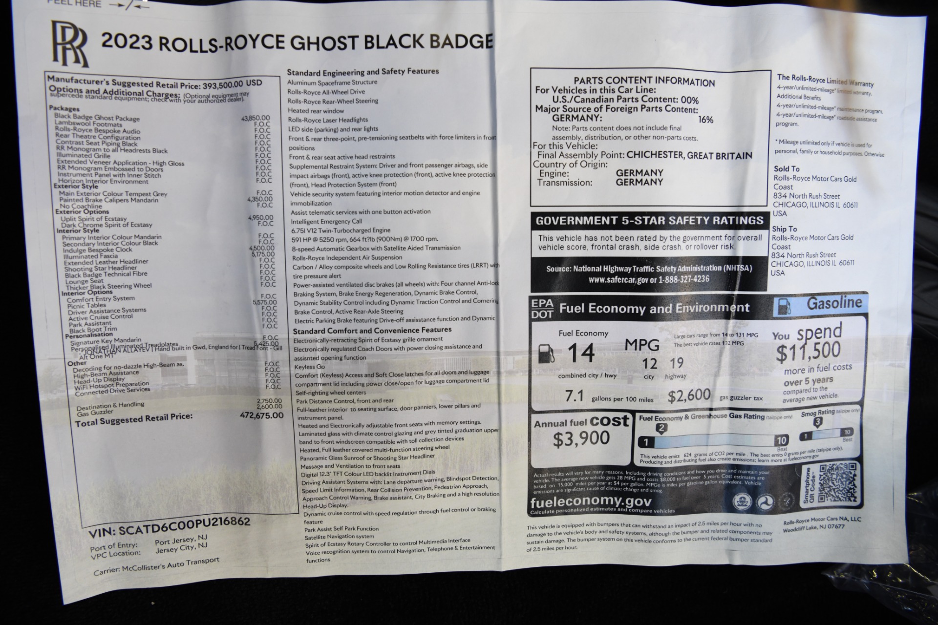 Used 2023 Rolls-Royce Black Badge Ghost | St. Petersburg, FL