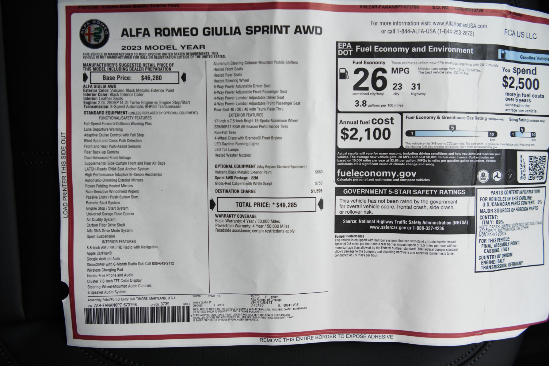 New 2023 Alfa Romeo Giulia Sprint | St. Petersburg, FL