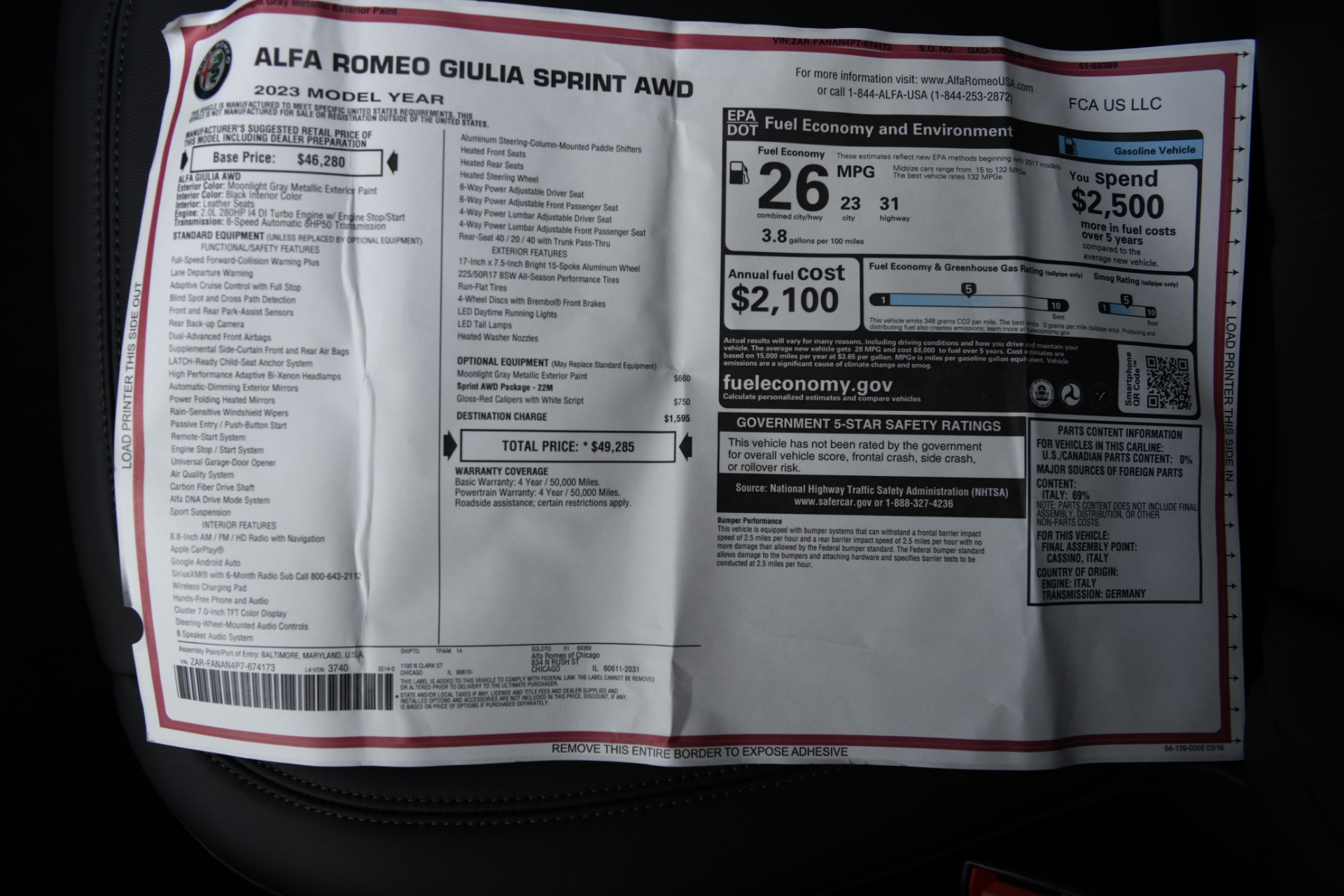 New 2023 Alfa Romeo Giulia Sprint | St. Petersburg, FL