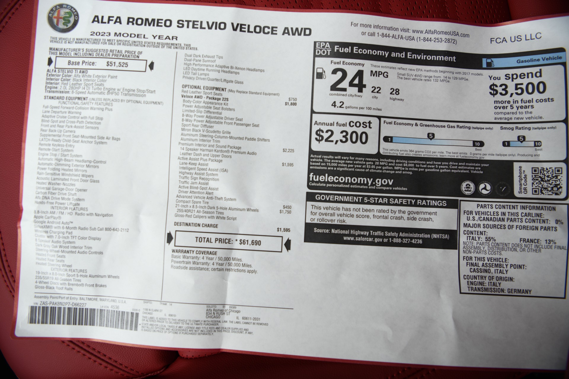 New 2023 Alfa Romeo Stelvio Veloce | St. Petersburg, FL