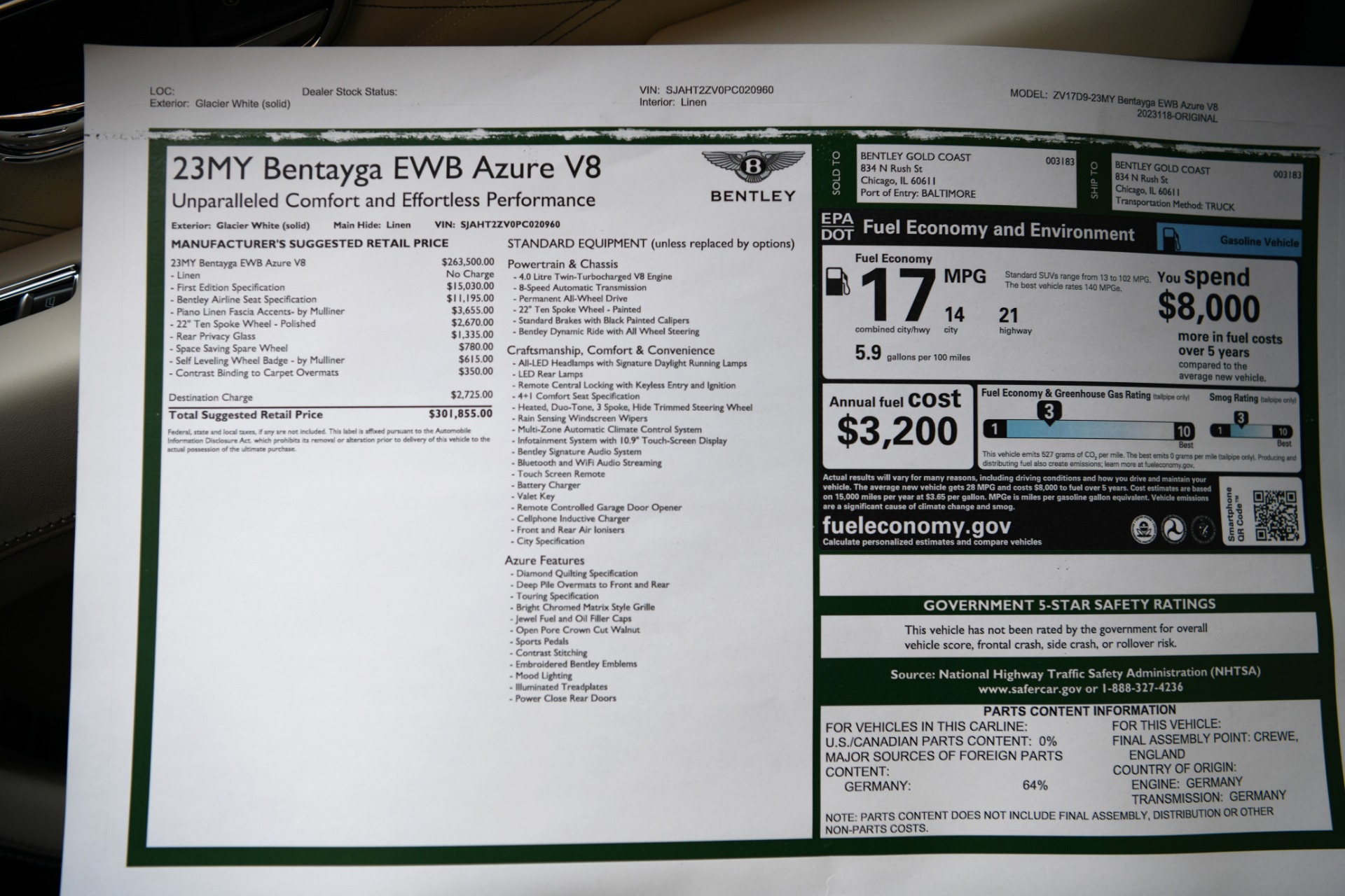New 2023 Bentley Bentayga EWB Azure V8 | St. Petersburg, FL