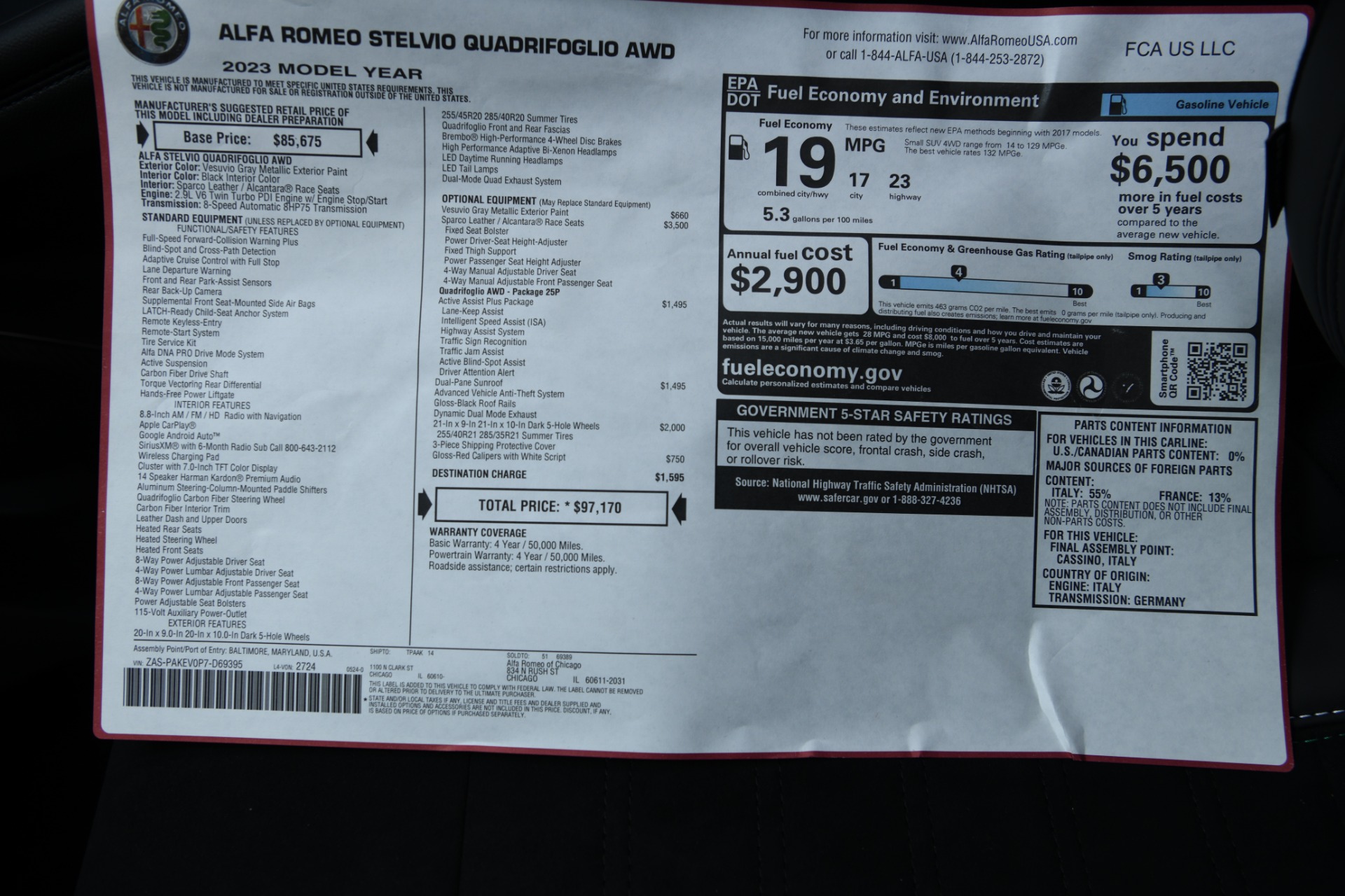 New 2023 Alfa Romeo Stelvio Quadrifoglio Quadrifoglio | St. Petersburg, FL
