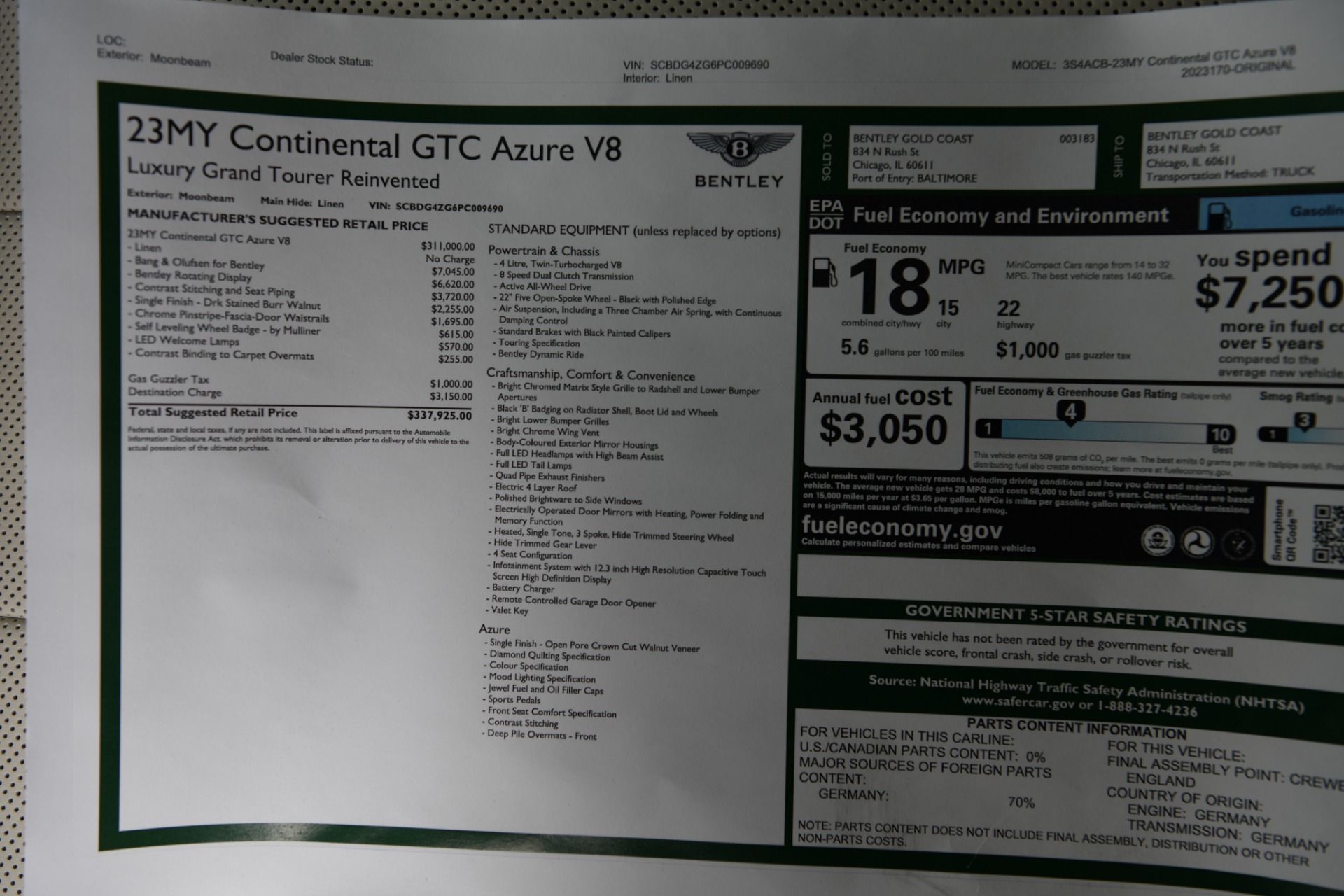 New 2023 Bentley Continental GTC Convertible GTC Azure V8 | St. Petersburg, FL