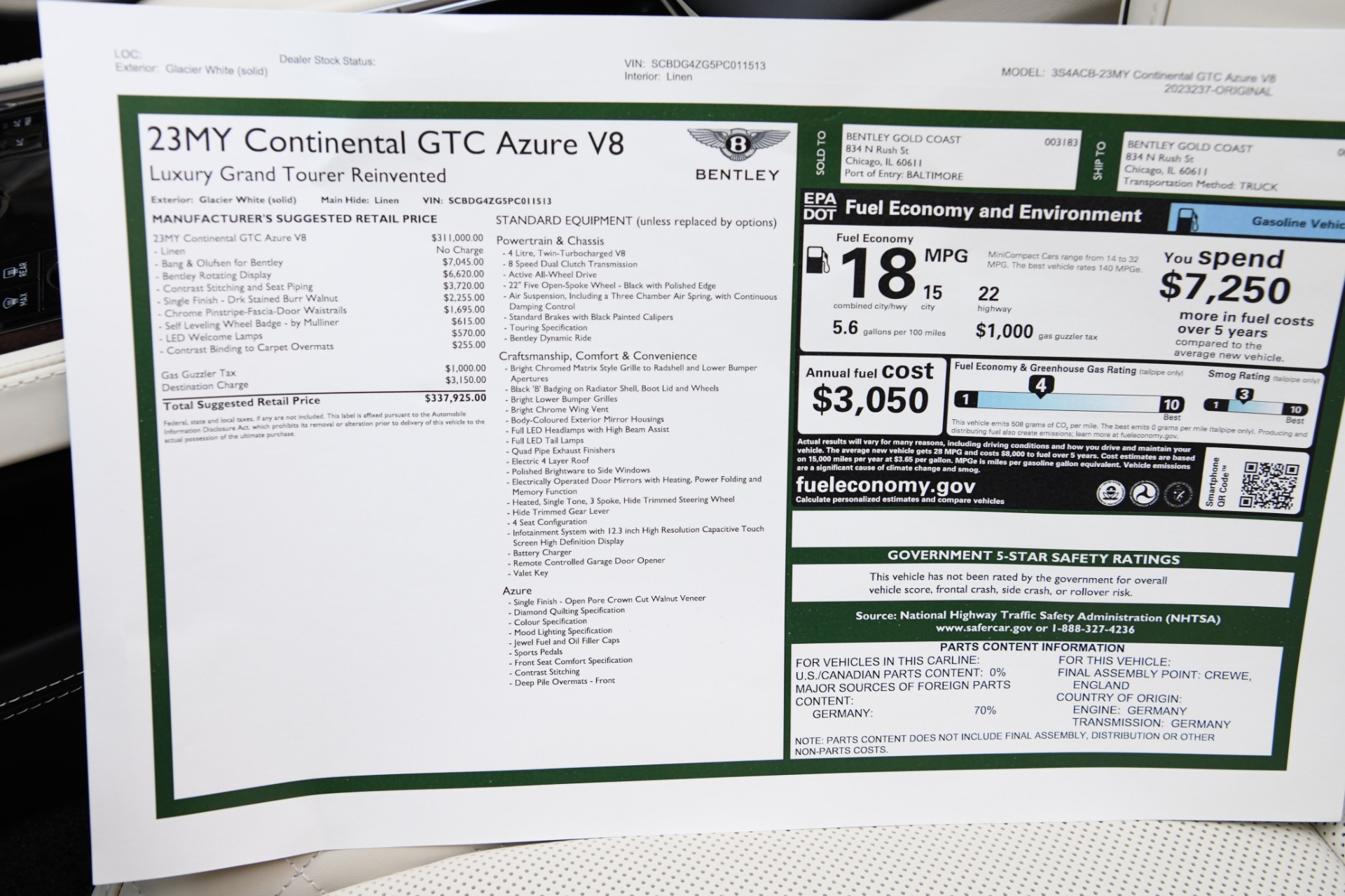 New 2023 Bentley Continental GTC Convertible GTC Azure V8 | St. Petersburg, FL