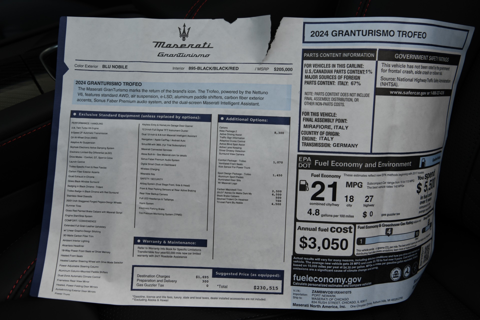 New 2024 Maserati GranTurismo Trofeo | St. Petersburg, FL