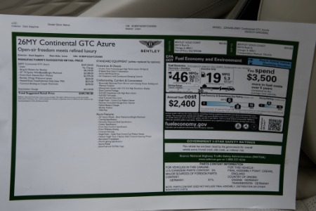 New 2026 Bentley Continental GTC Convertible GTC Azure | Chicago, IL