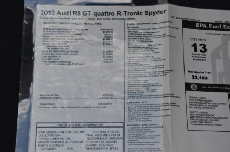 Used 2012 Audi R8 GT 5.2 quattro Spyder | Chicago, IL