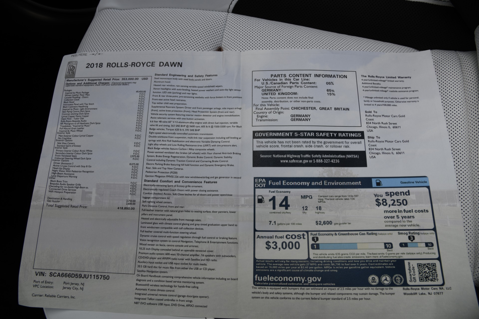 Used 2018 Rolls-Royce Dawn Music EDITION | St. Petersburg, FL