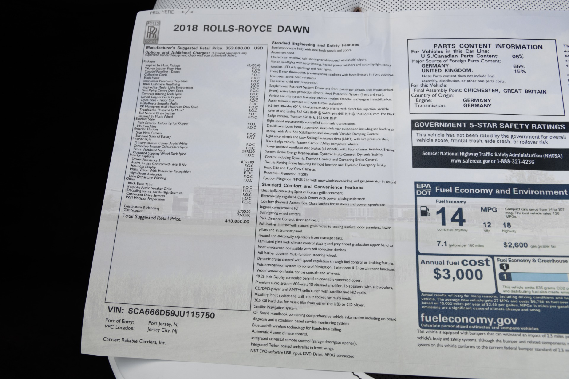 Used 2018 Rolls-Royce Dawn Music EDITION | St. Petersburg, FL