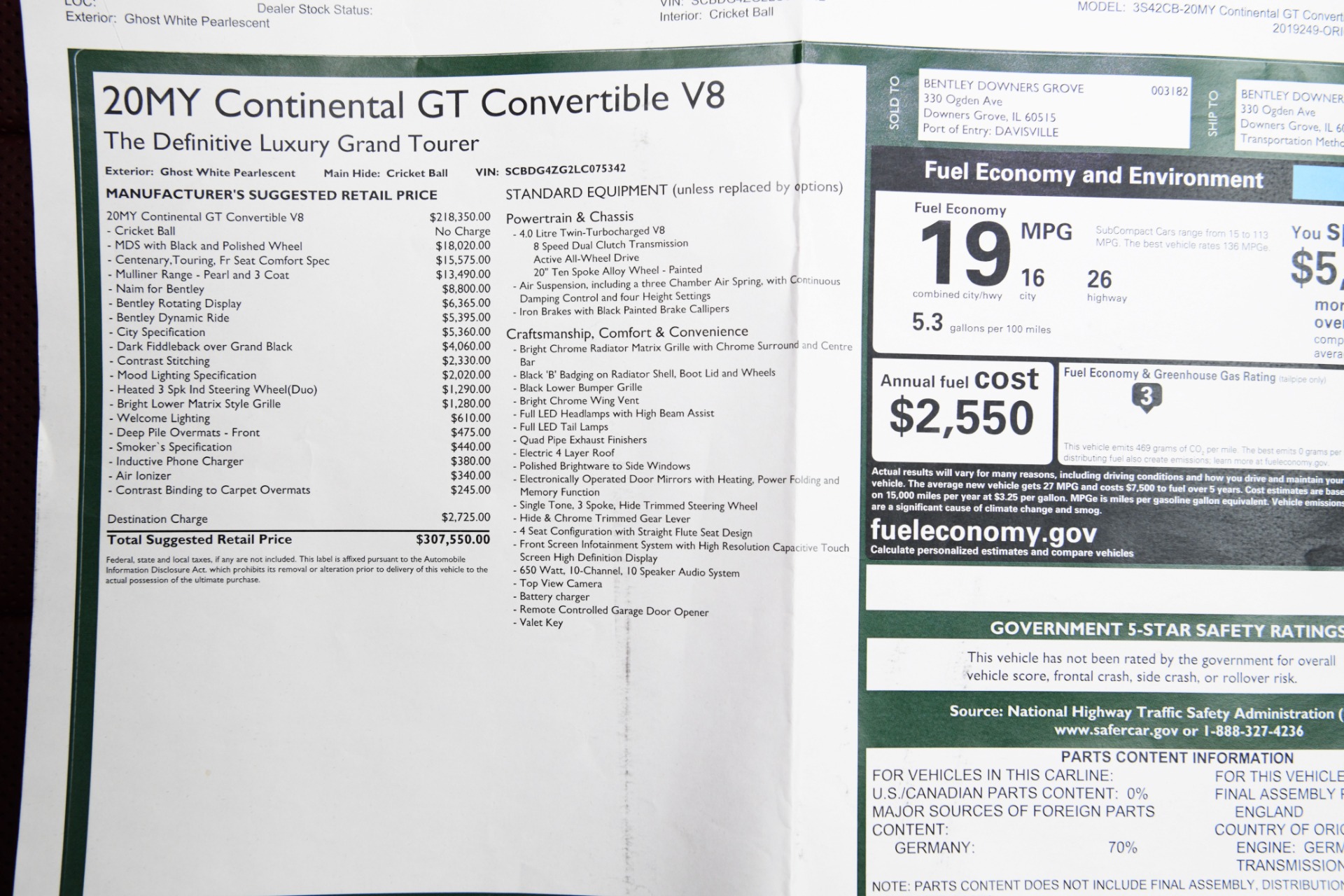 Used 2020 Bentley Continental GTC Convertible GTC V8 | St. Petersburg, FL