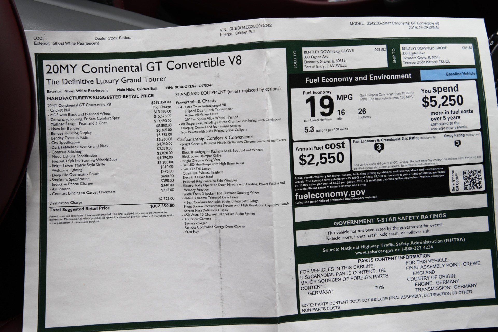 Used 2020 Bentley Continental GTC Convertible GTC V8 | St. Petersburg, FL