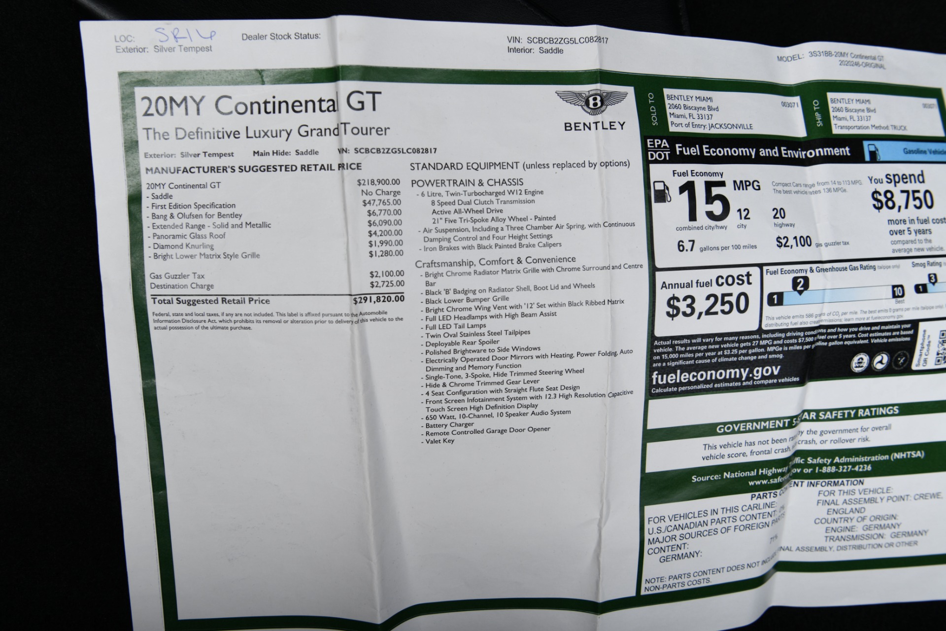 Used 2020 Bentley continental GT GT | St. Petersburg, FL