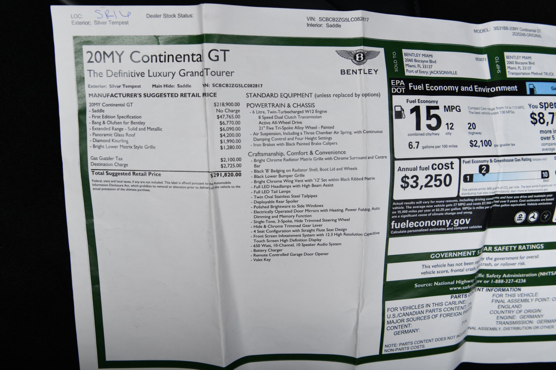 Used 2020 Bentley continental GT GT | St. Petersburg, FL
